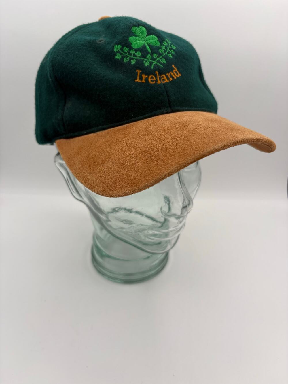 VTG Shandon Ireland Green Wool & Suede Leather Cap Hat